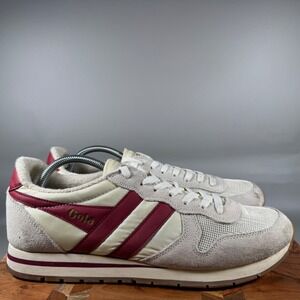 Gola Daytona Mens Retro Sneakers Off White Burgundy‎ Gum CMA592 Size 12